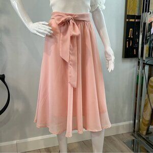 NWT Flint  Moss  Pink Chiffon Flowy Full Skirt